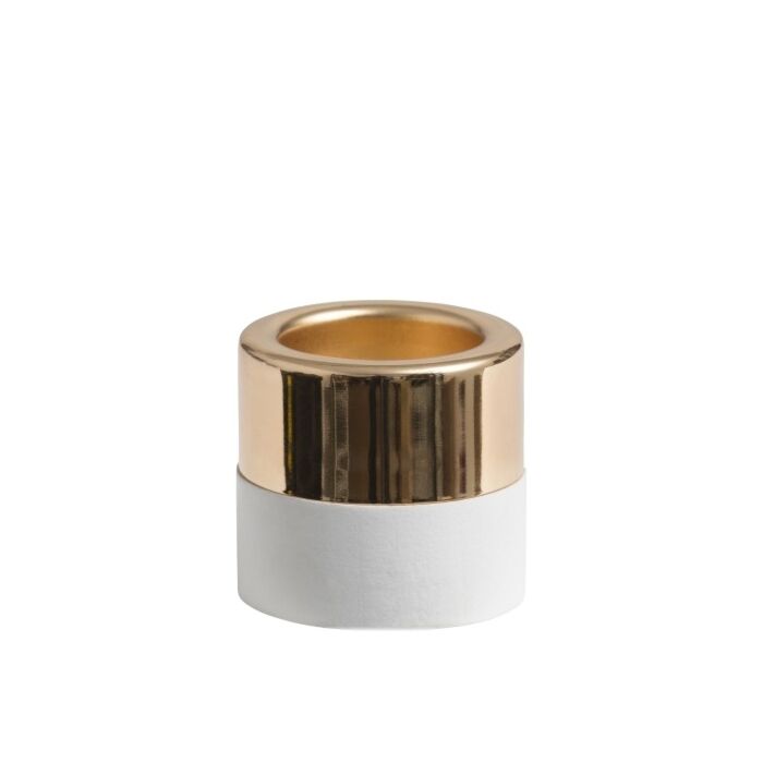 Yankee Candle White Wood & Metal - Gold Tea Light Holder-1